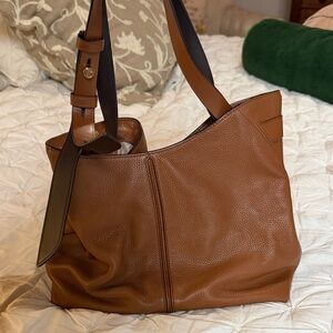 Elegant Brown Leather Tote Bag